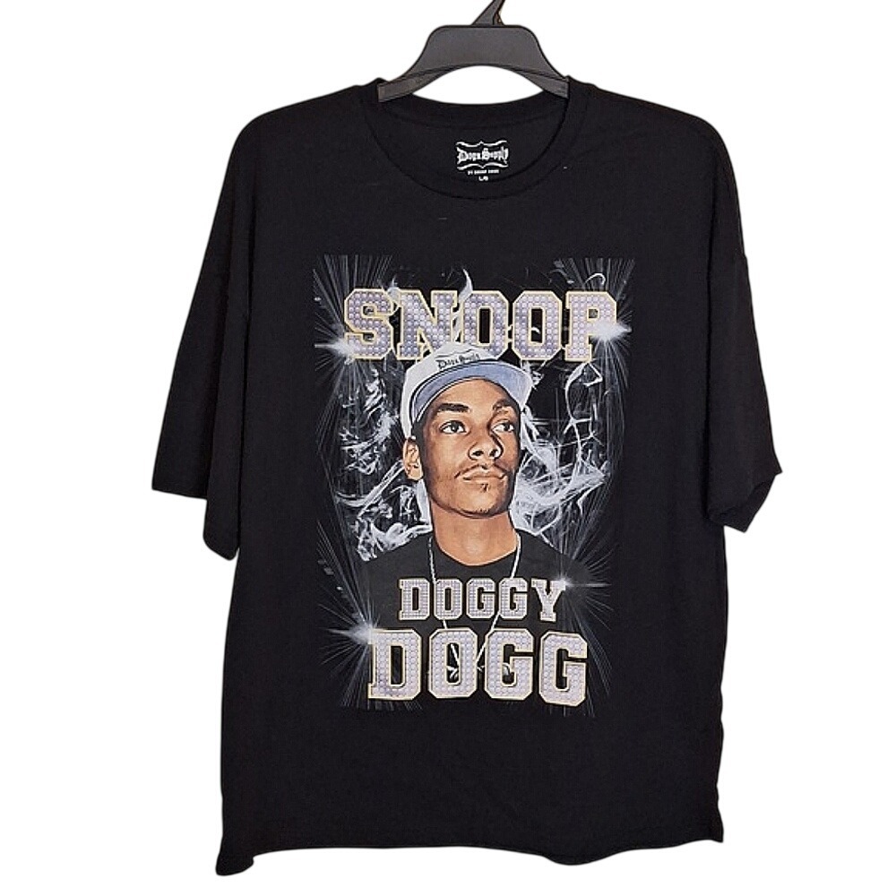 Dogg Supply by Snoop Dogg Mens Black Graphic T-Shirt Snoop Doggy Dogg Large